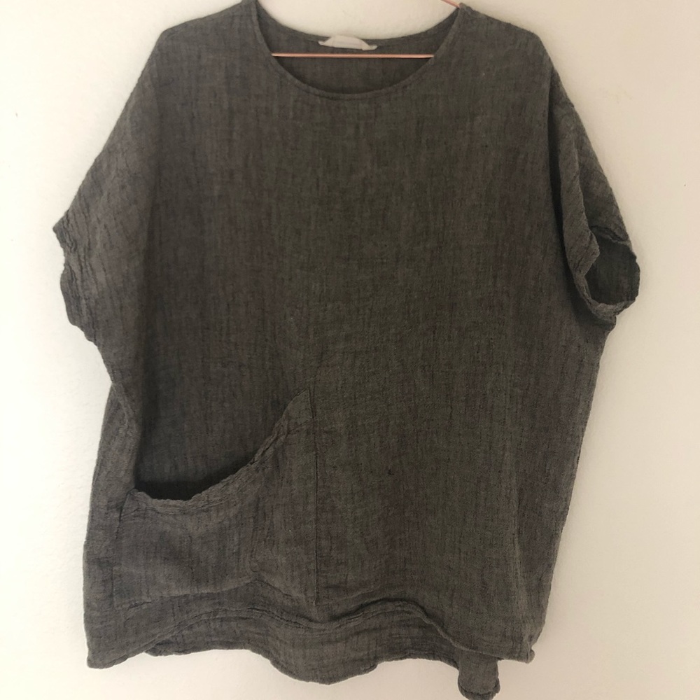 Elizabeth Suzann Harper in Charcoal Linen Gauze OS